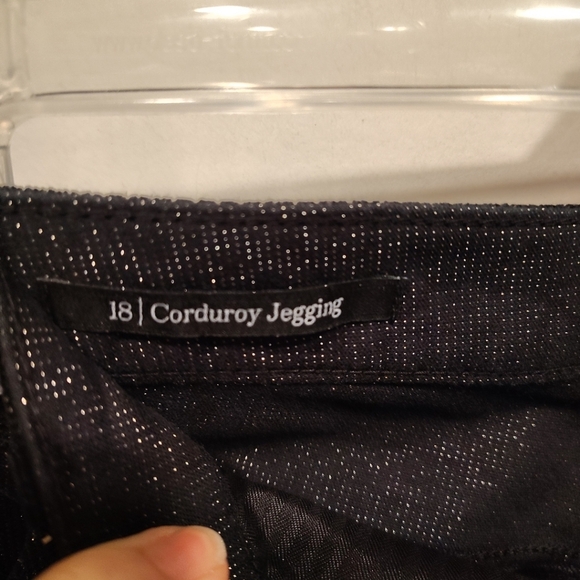 Talbots NWT Black Sparkle Corduroy Jegging Ankle Skinny Pants Sz 18 High Waist - Picture 3 of 8